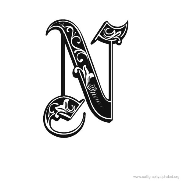 gothic-calligraphy-alphabet-n